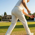 White cricket trousers with quick-dry fabric and ventilation - product detail