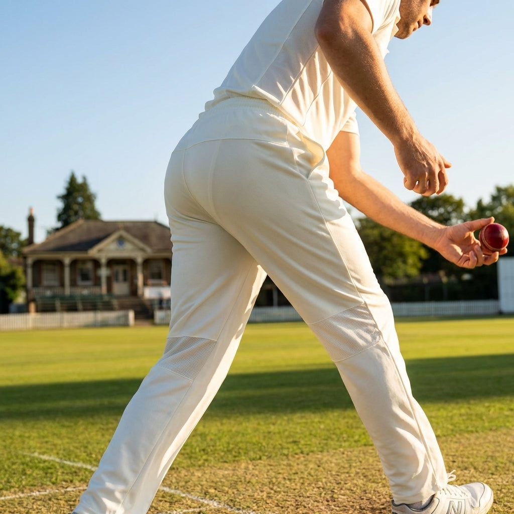 White cricket trousers with quick-dry fabric and ventilation - product detail