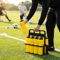 Hygiene water bottles with a 1-litre capacity and stackable carrier for sports use