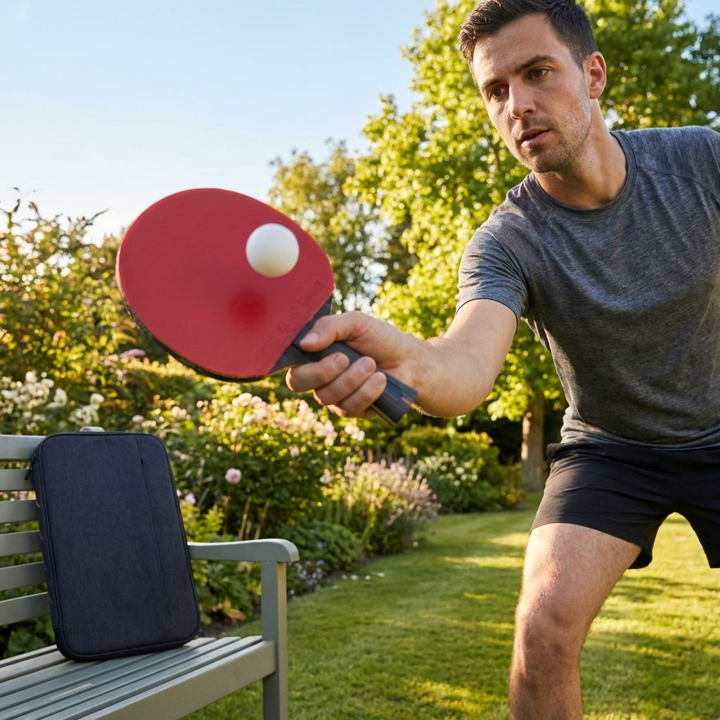 Professional table tennis bat with carbon fibre layers - product detail