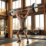 Steel Olympic lifting barbell for gym and home use