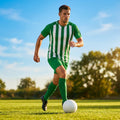 Men's Striped Football Shirt for Matches, Polyester