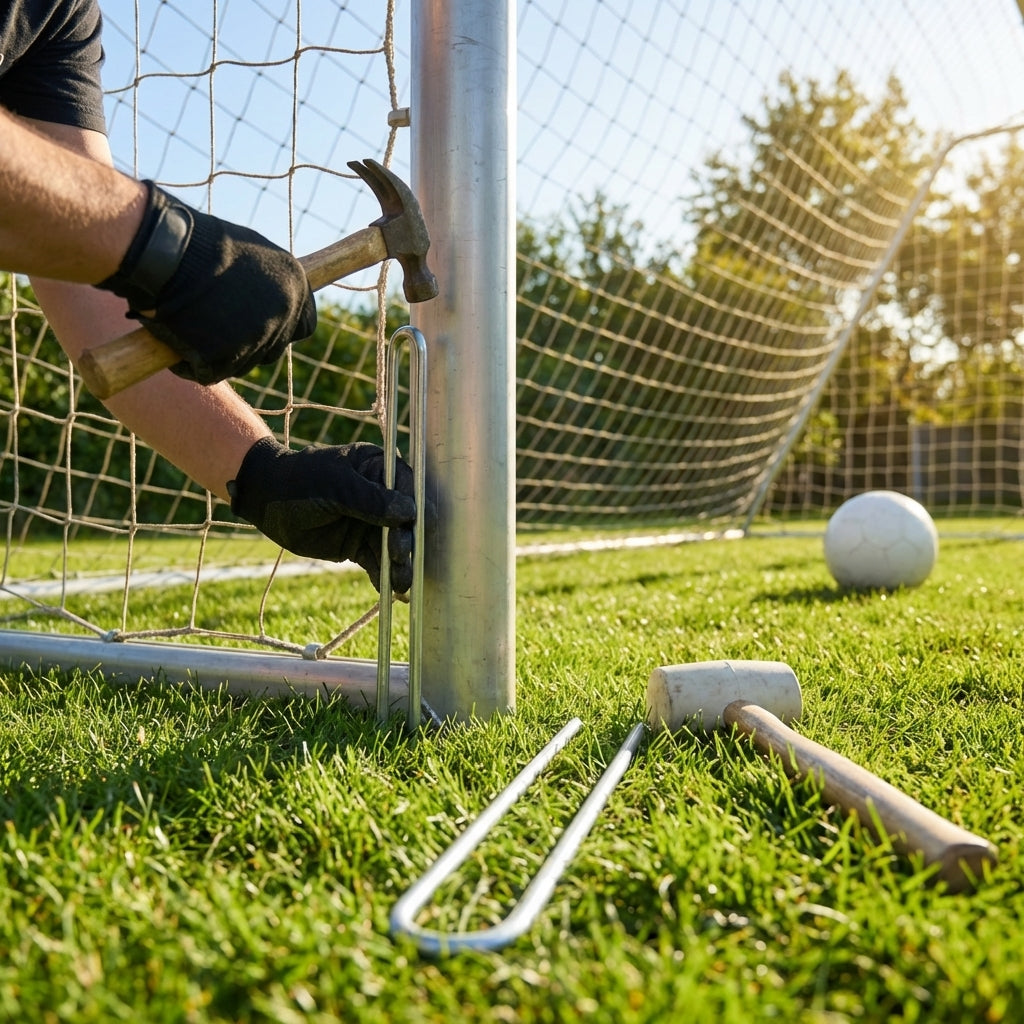 Steel U-Peg Goal Anchors 18in for Outdoor Football Pitches - product detail