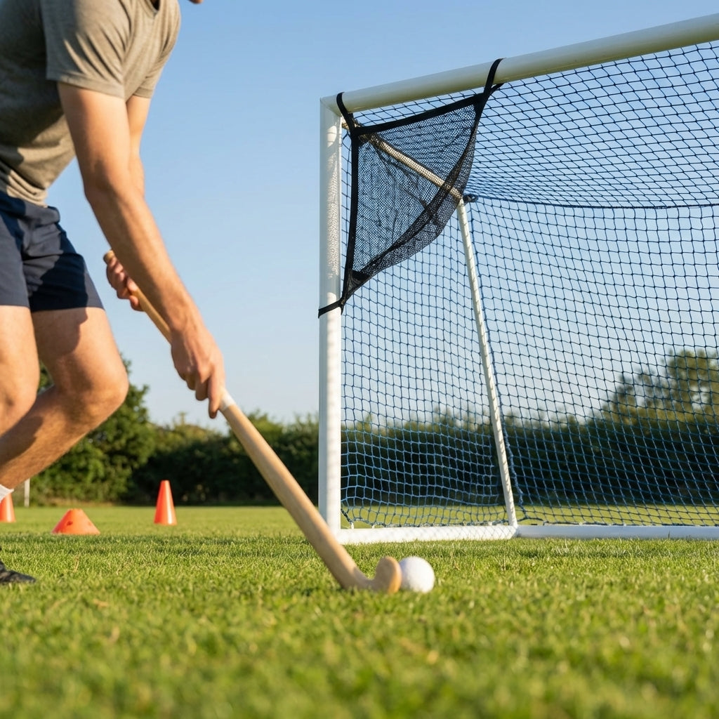 Compact hockey target net made from steel for indoor and outdoor practice