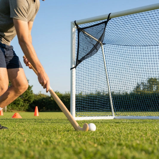 Compact hockey target net made from steel for indoor and outdoor practice