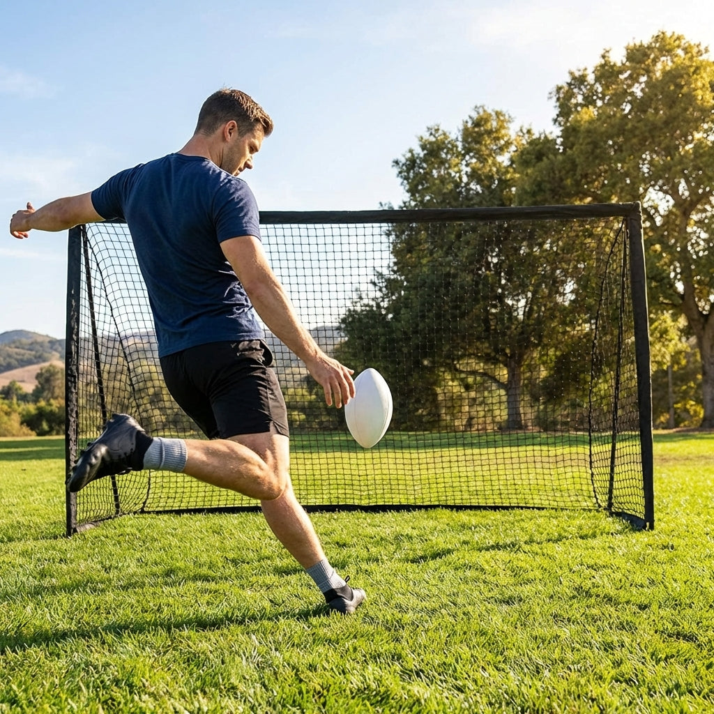 American Football Kicking Net with steel frame and twine net