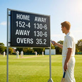 Electronic cricket scoreboard with LED display for club use