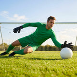 Vibrant men's goalkeeper kit in fluro green with long sleeves