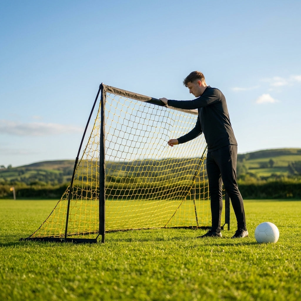 Aluminium Folding Football Goal in various sizes and colours, ideal for training and matches
