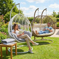 Hanging egg swing chair with steel frame and rattan design - product detail