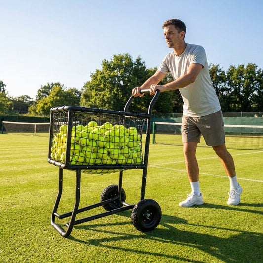 Steel tennis ball carry cart with 300 ball capacity - product detail