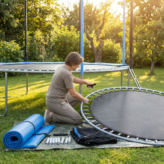 Replacement parts for garden trampolines, outdoor use