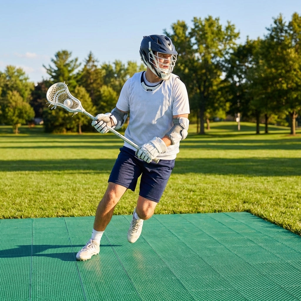 Lacrosse modular floor tiles for indoor and outdoor use