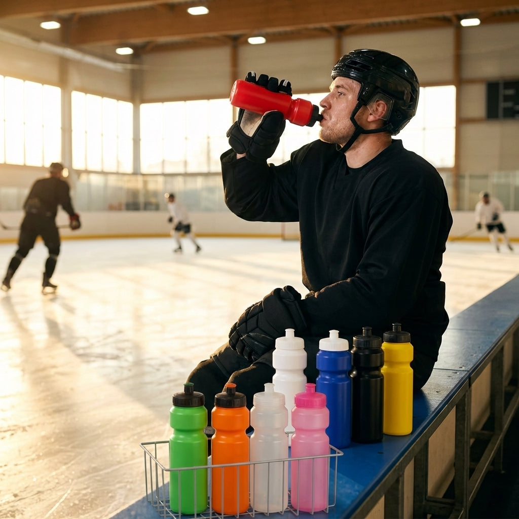 Ice hockey water bottle, 750ml BPA-free plastic - product detail