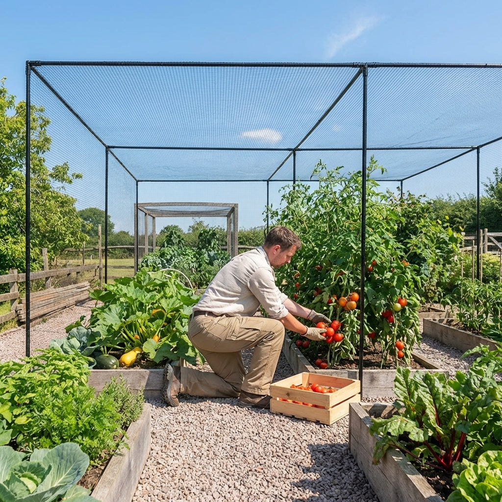 Walk-In Fruit and Vegetable Cage with Steel Frame for Garden Use