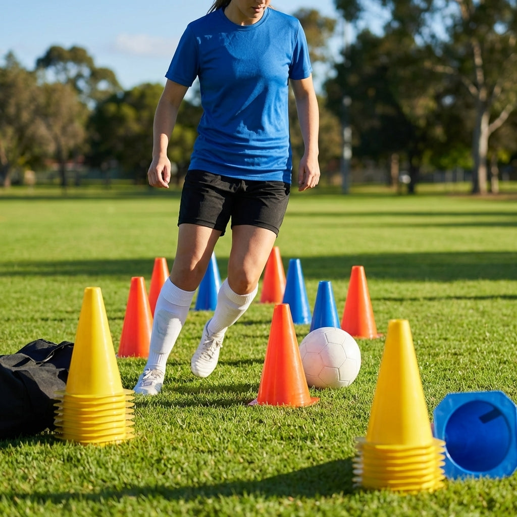 Training cones for sports and agility, durable plastic