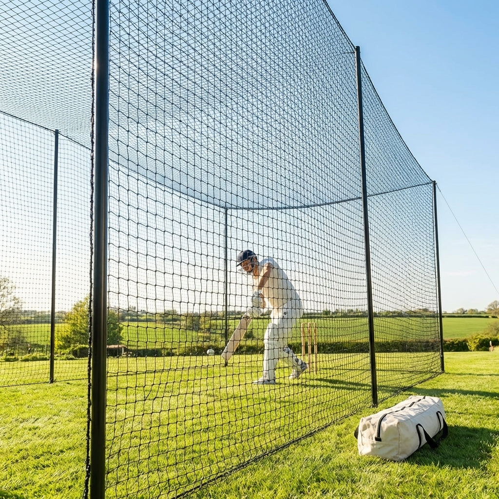 Cricket nets made from HDPE, available in various sizes for indoor and outdoor use - product detail