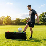 Interactive football training rebound board with reaction lights