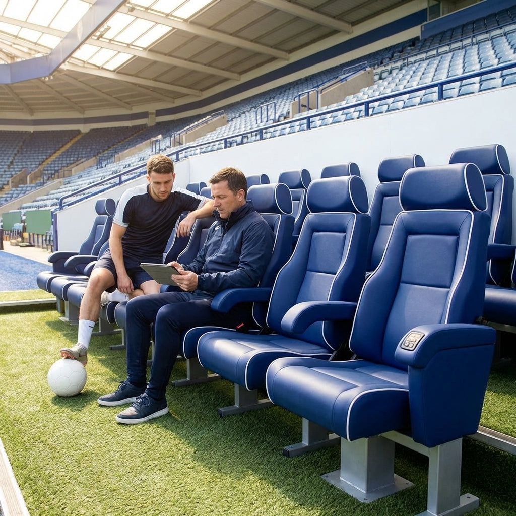 Luxury stadium seats with customisable marine vinyl and rustproof steel frame - product detail