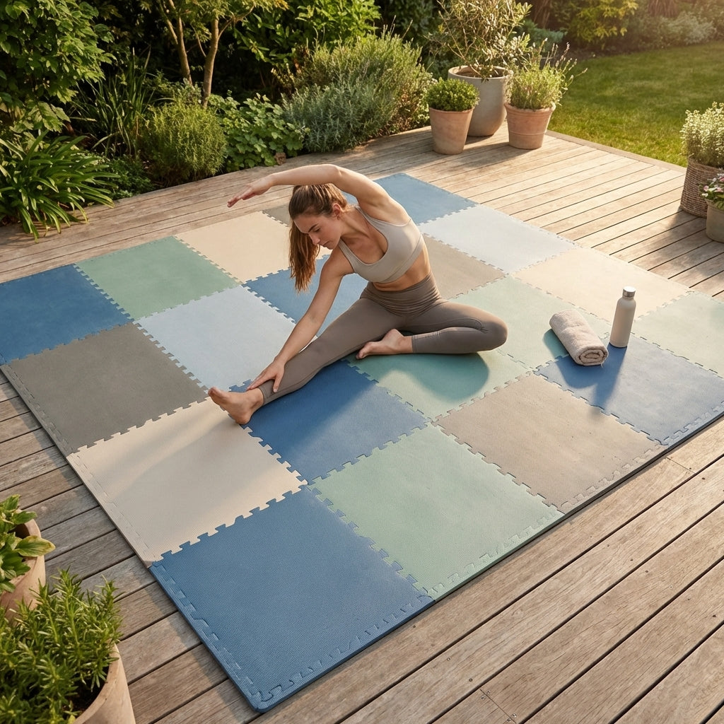 Interlocking foam mats in assorted colours for versatile use - product detail
