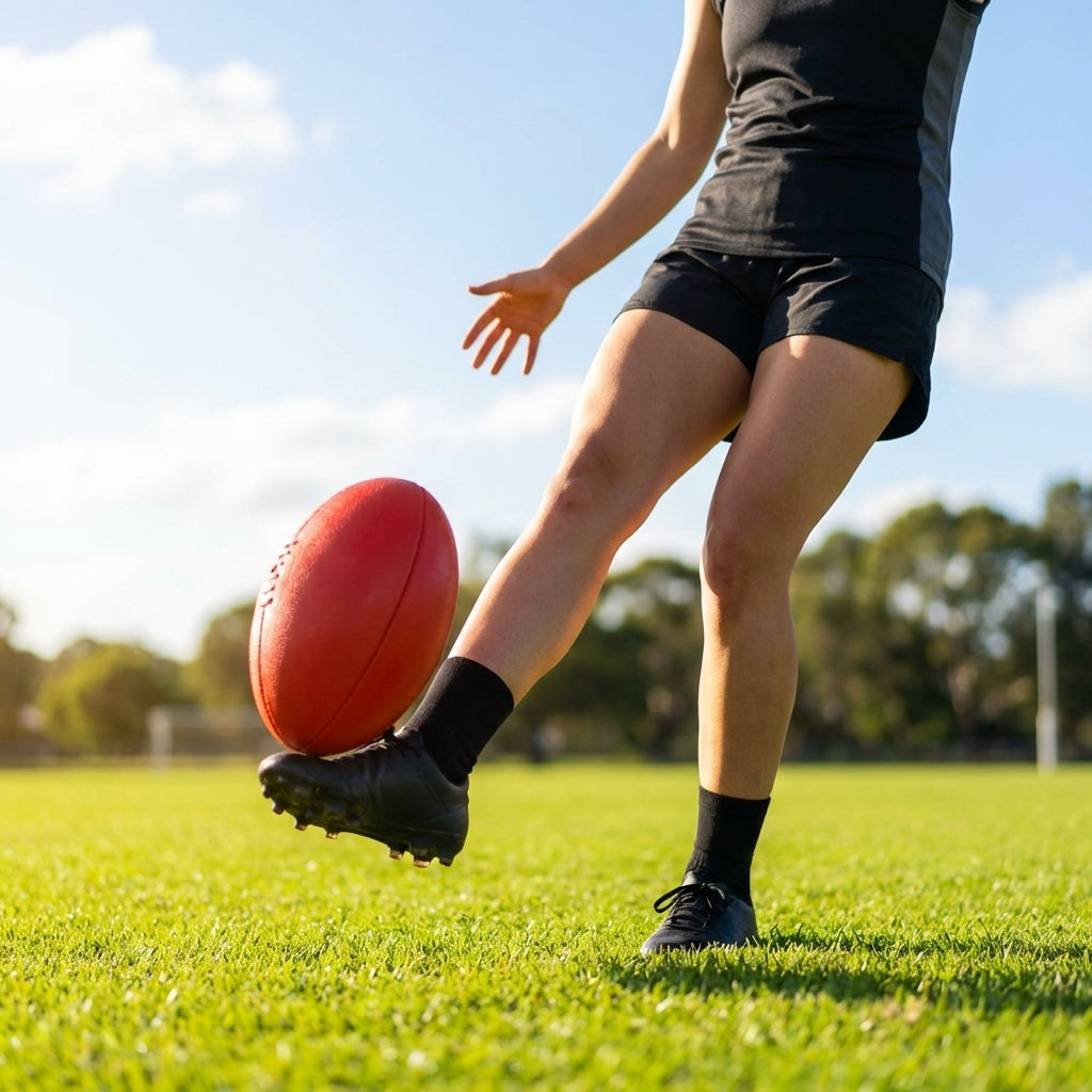 AFL training ball with rubber blend and multiplex grip