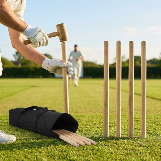 Wooden cricket stumps for competitive cricket with carry bag - product detail