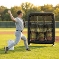Adjustable baseball pitching target with steel frame, indoor and outdoor use