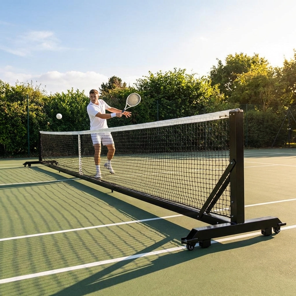 Freestanding tennis posts made from 80mm aluminium for indoor and outdoor use - product detail