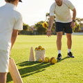 Cricket practice balls in Fluro Yellow with soft-feel plastic construction - product detail