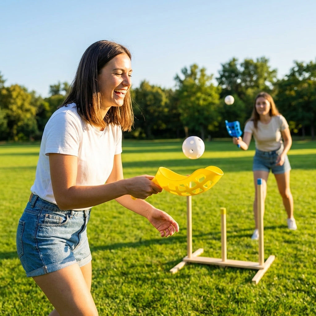 Scoop Ball Game Set with durable plastic scoops and balls for outdoor play - product detail