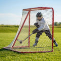 Full-size ice hockey goal with galvanised steel frame and net