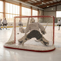 Professional ice hockey goal net with 42mm mesh squares