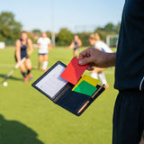 Referee cards and wallet set with synthetic leather, ideal for matchday use - product detail