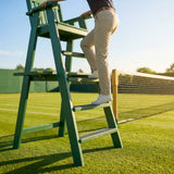 Green wooden tennis umpire chair with anti-slip steps - product detail