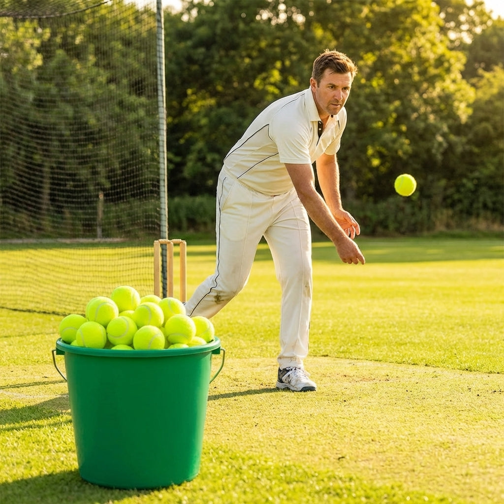 Cricket training balls pack with bucket for indoor and outdoor use