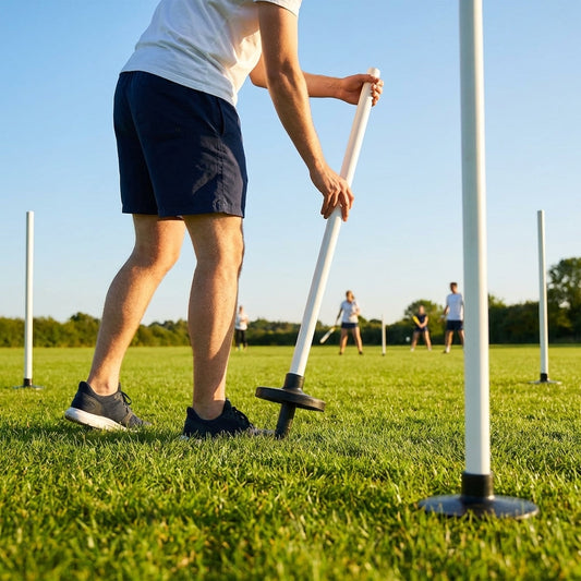 Set of rounders base poles with sturdy rubber bases - product detail