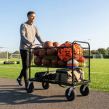 Steel Sports Equipment Storage Trolley with Dual-Tier Design - product detail
