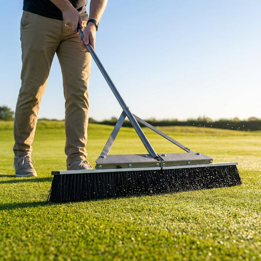Replacement dew brushes for golf greens with polyethylene bristles