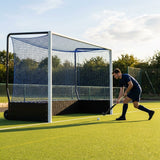 Aluminium hockey goal with HDPE net, 12ft x 7ft, for tournament use