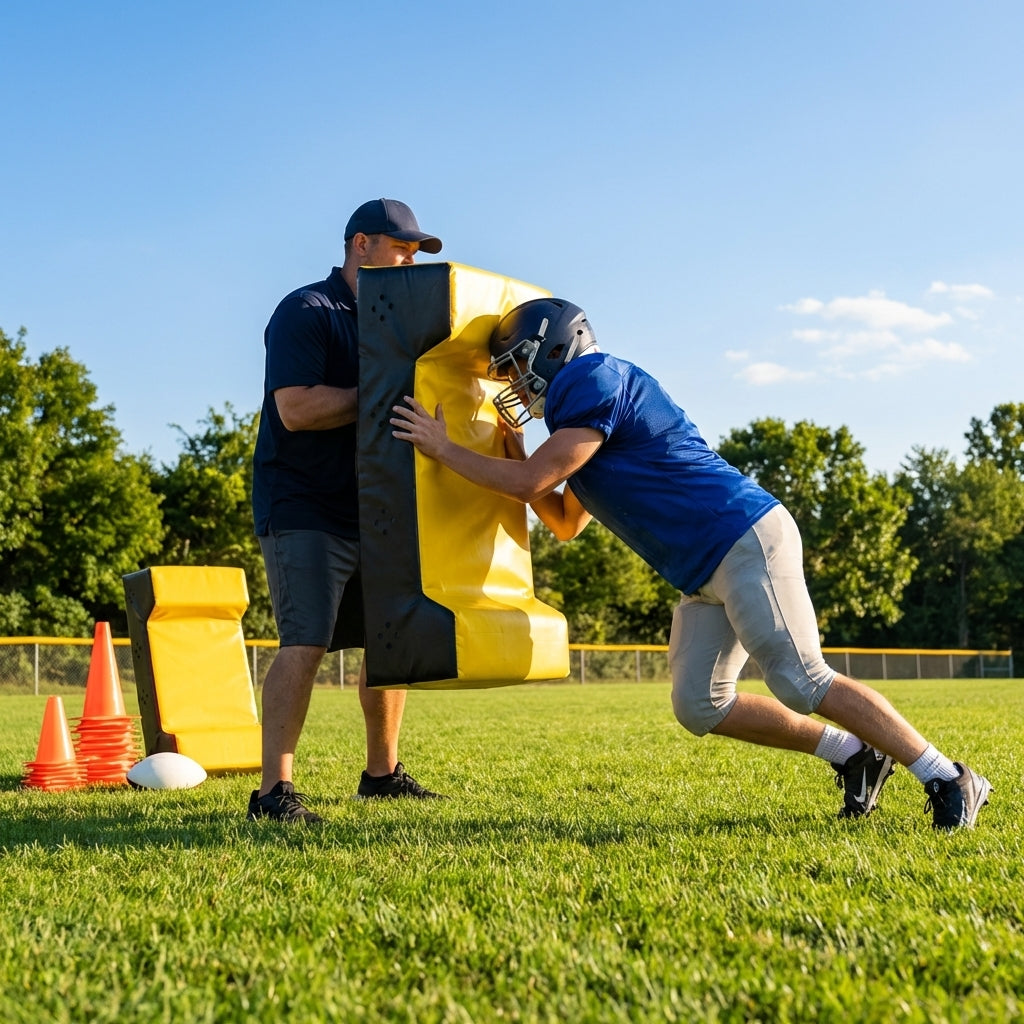 American Football Tackle Shield in blue and black with PVC and foam construction - product detail