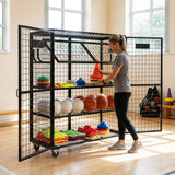 Sports Equipment Storage Cabinet in black steel for schools and clubs