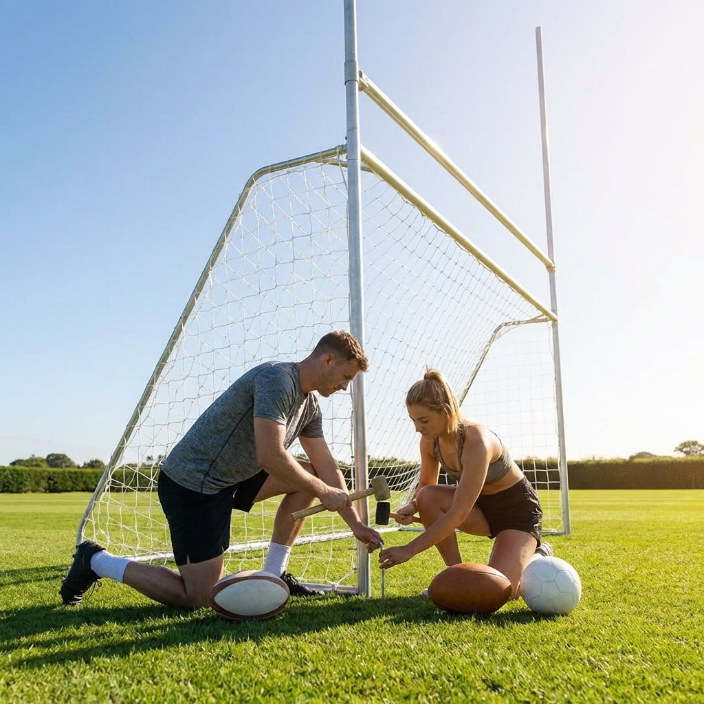 Aluminium Combi Goal Posts 12x6ft for Youth Sports
