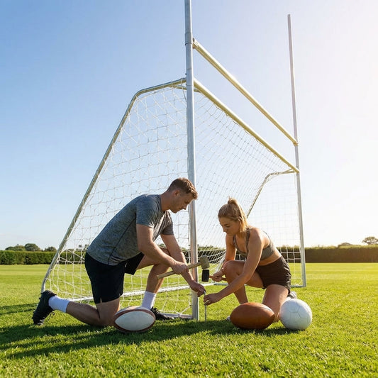Aluminium Combi Goal Posts 12x6ft for Youth Sports