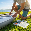 Inflatable paddle board repair kit with essential PVC tools