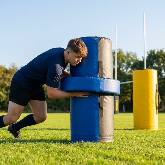 Adjustable tackle ring for rugby training in yellow and black - product detail