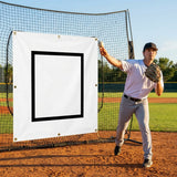 Baseball Vinyl Net Saver with target zone in blue