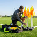 Football Corner Flags Set with Yellow/Orange Flags and Rubber Base - product detail