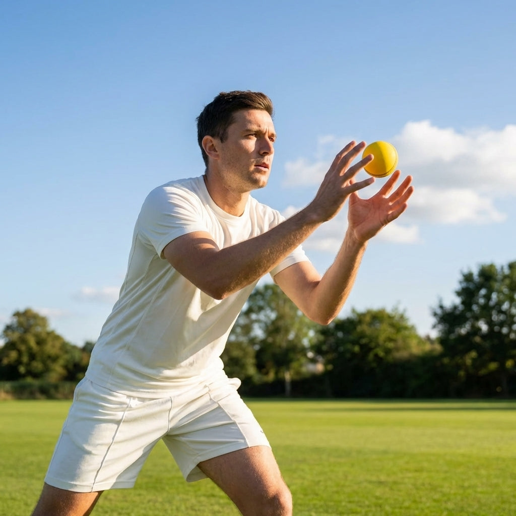 Indoor cricket balls with a yellow leather casing and PU core