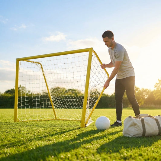 Beach soccer goal with aluminium frame and net
