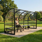 Aluminium Smoking Shelter in Black for Outdoor Use - product detail